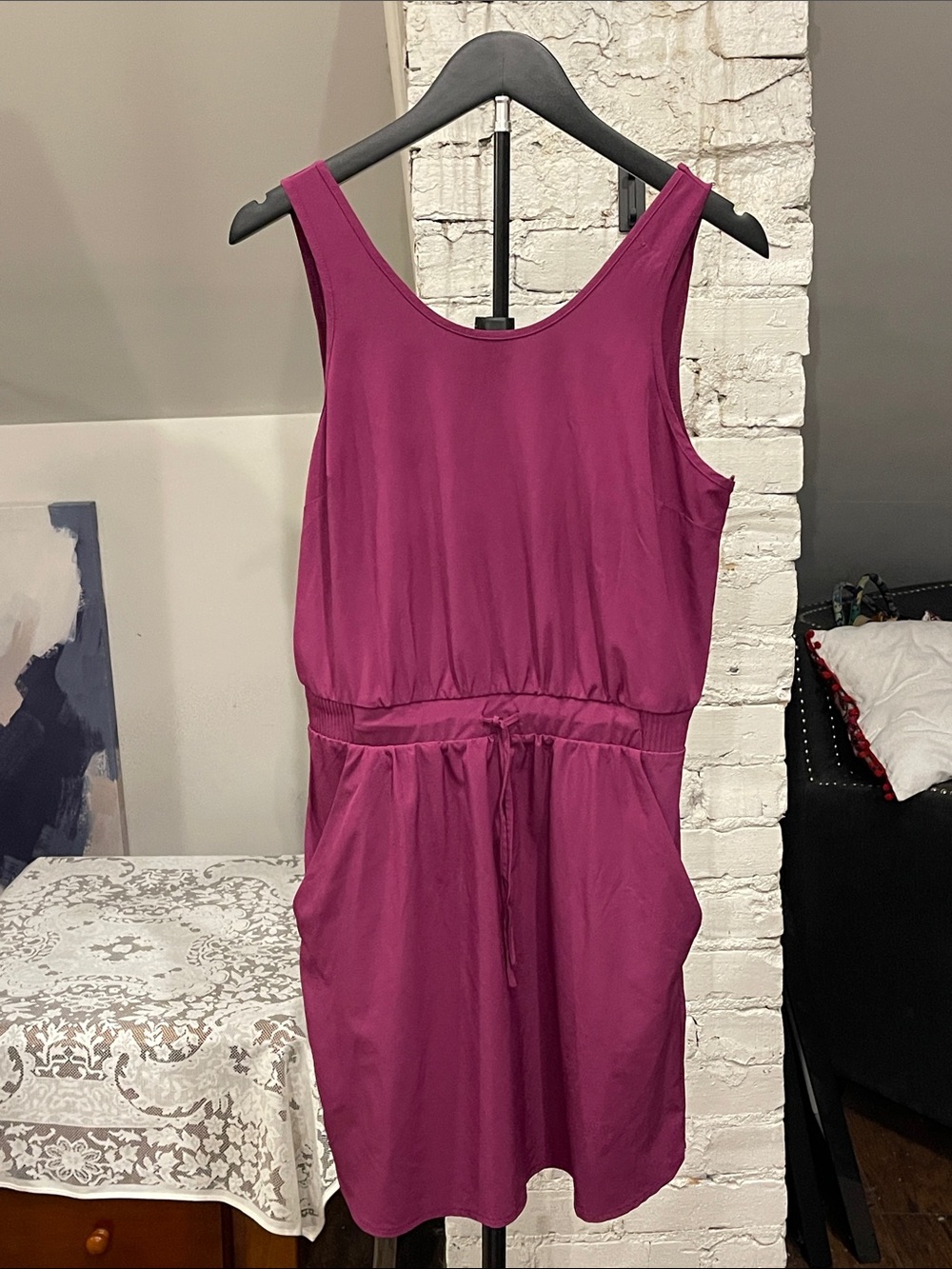all in motion Magenta Sleeveless Drawstring Waist athletic Mini Dress